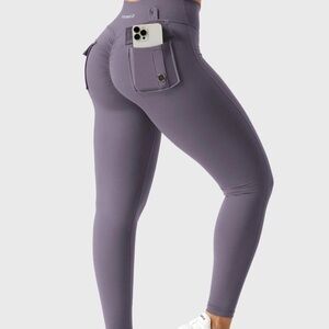 Yeoreo lavender pocket v waist Leggings
